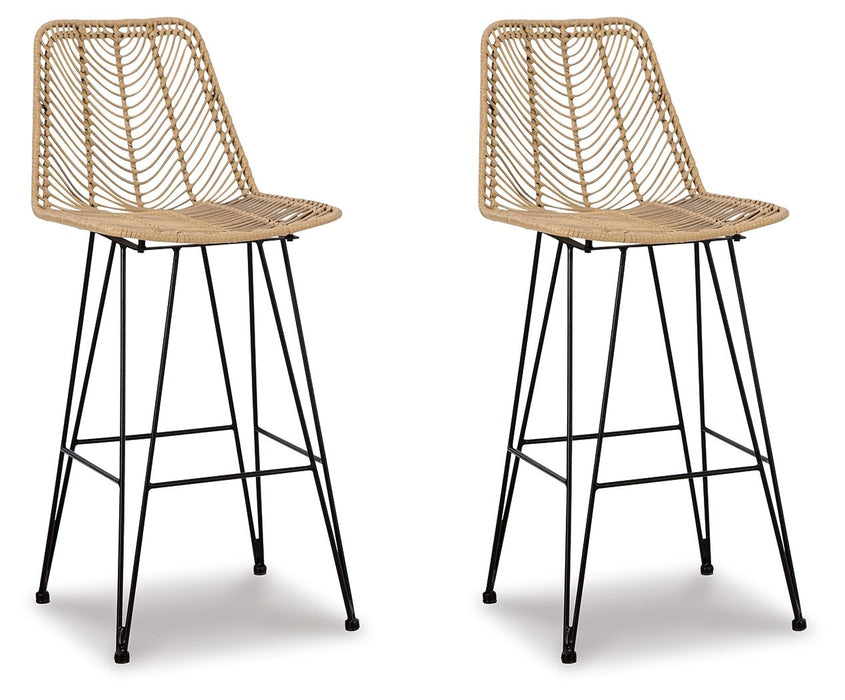 Angentree - Natural / Black - Tall Barstool (Set of 2)