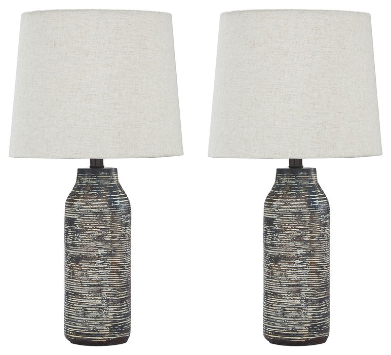 Mahima - Black / White - Paper Table Lamp (Set of 2)