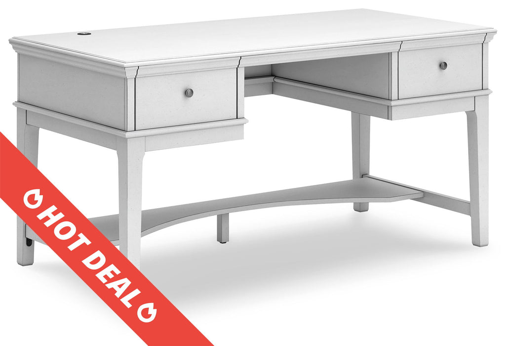 Kanwyn - Whitewash - Home Office Storage Leg Desk