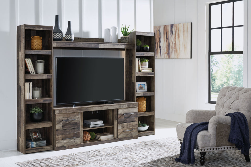 Derekson - Multi Gray - 4-Piece Entertainment Center