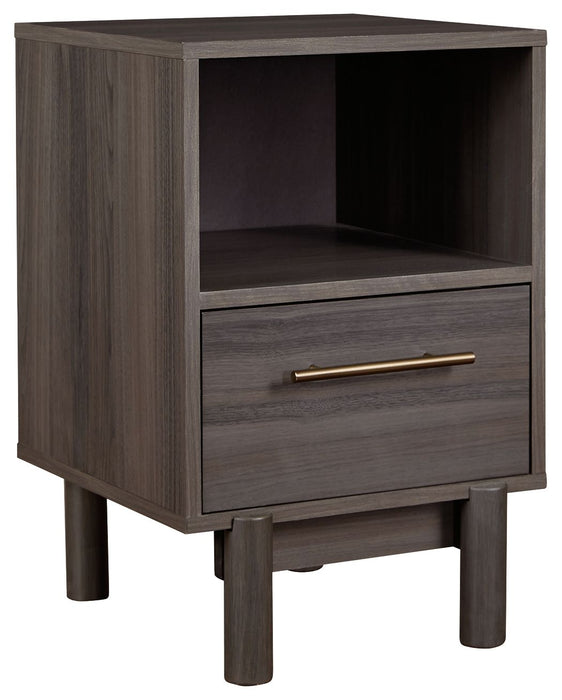 Brymont - Dark Gray - One Drawer Night Stand - Medium
