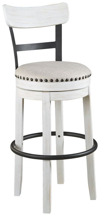 Valebeck - White - Tall Uph Swivel Barstool