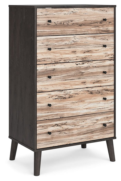 Piperton - Two-tone Brown/charcoal - Five Drawer Chest
