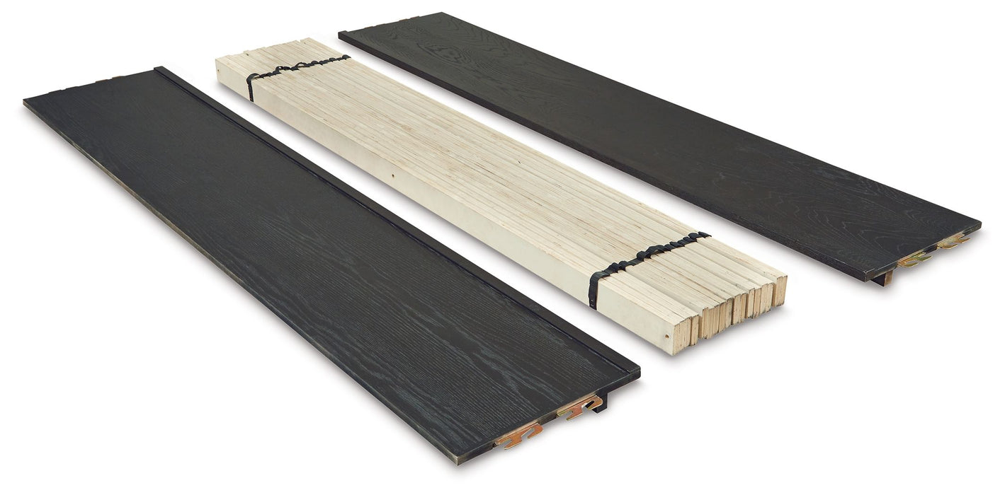 Foyland - Black - California King Storage Rails W/Roll Slats