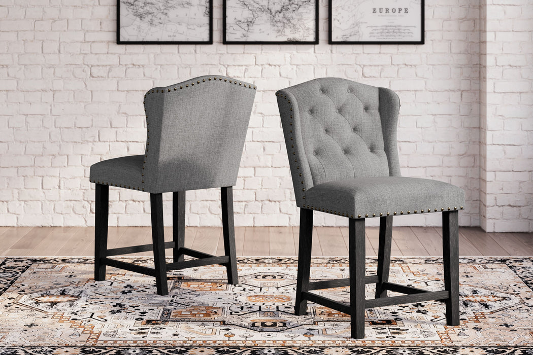 Jeanette - Gray - Upholstered Barstool (Set of 2)