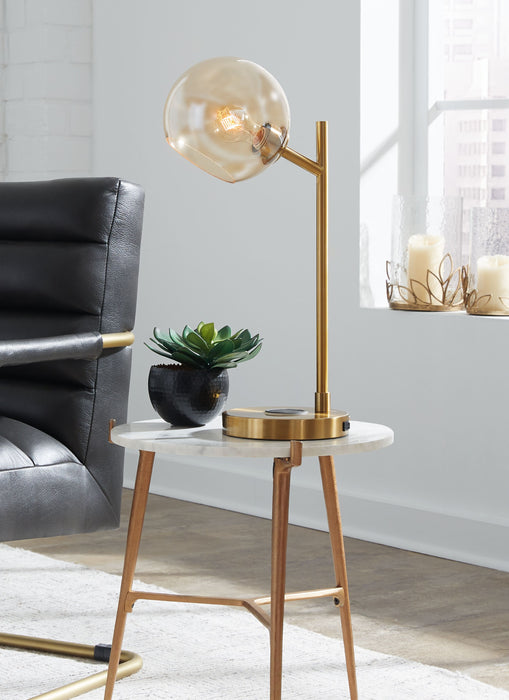 Abanson - Amber / Gold Finish - Metal Desk Lamp