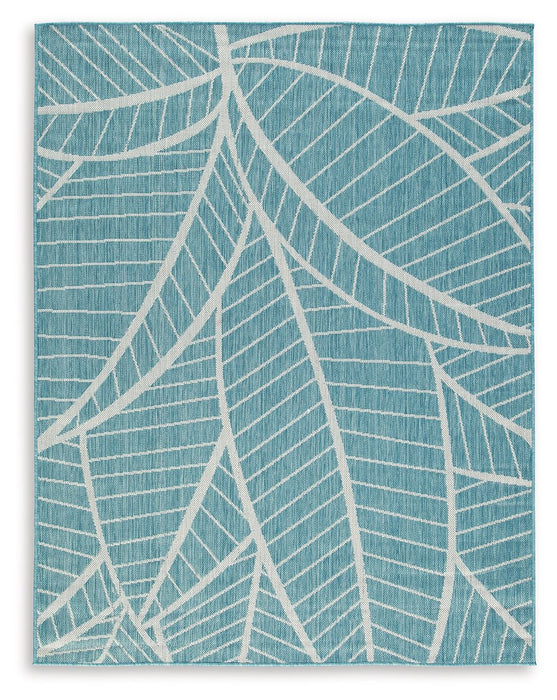 Hulsia - Ivory / Aqua - Medium Rug