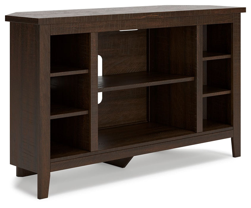 Camiburg - Warm Brown - Corner TV Stand/Fireplace Opt