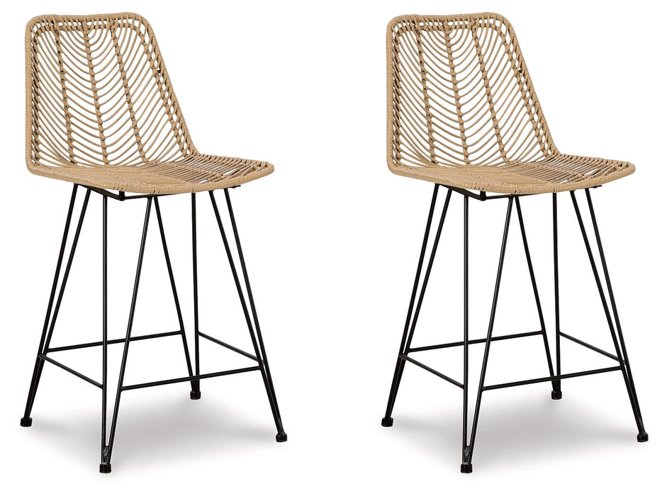 Angentree - Natural / Black - Barstool (Set of 2)