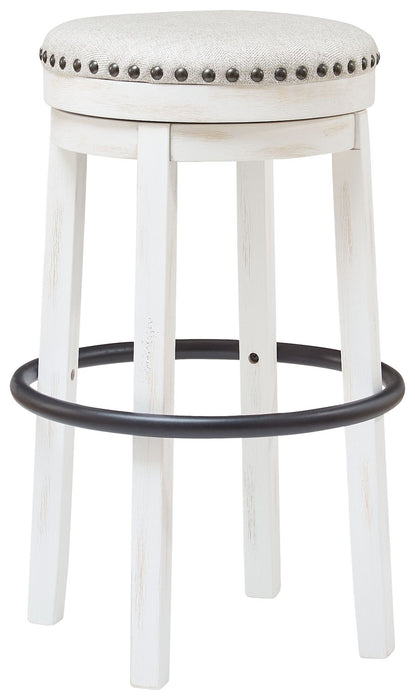 Valebeck - White / Black - Tall Uph Swivel Stool