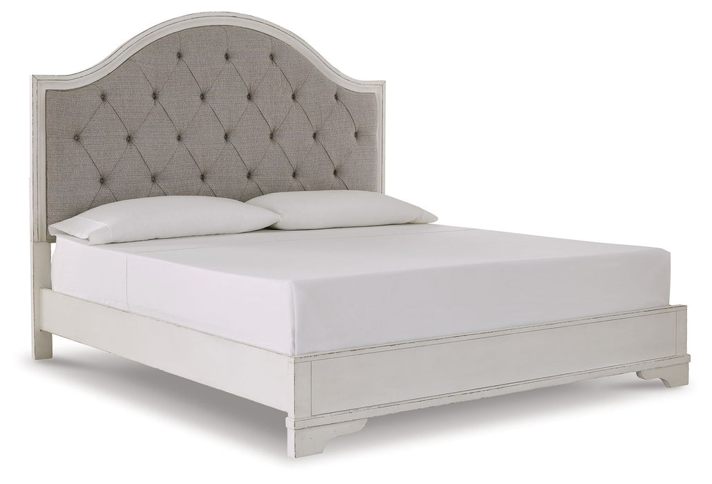 Brollyn - White / Brown / Beige - California King Panel Footboard W/Rails