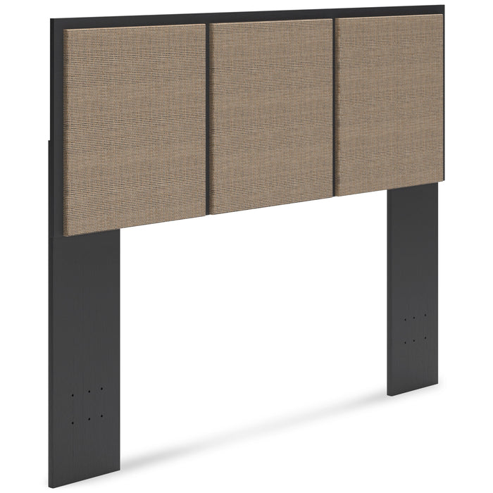 Charlang - Black / Gray - Full Panel Headboard