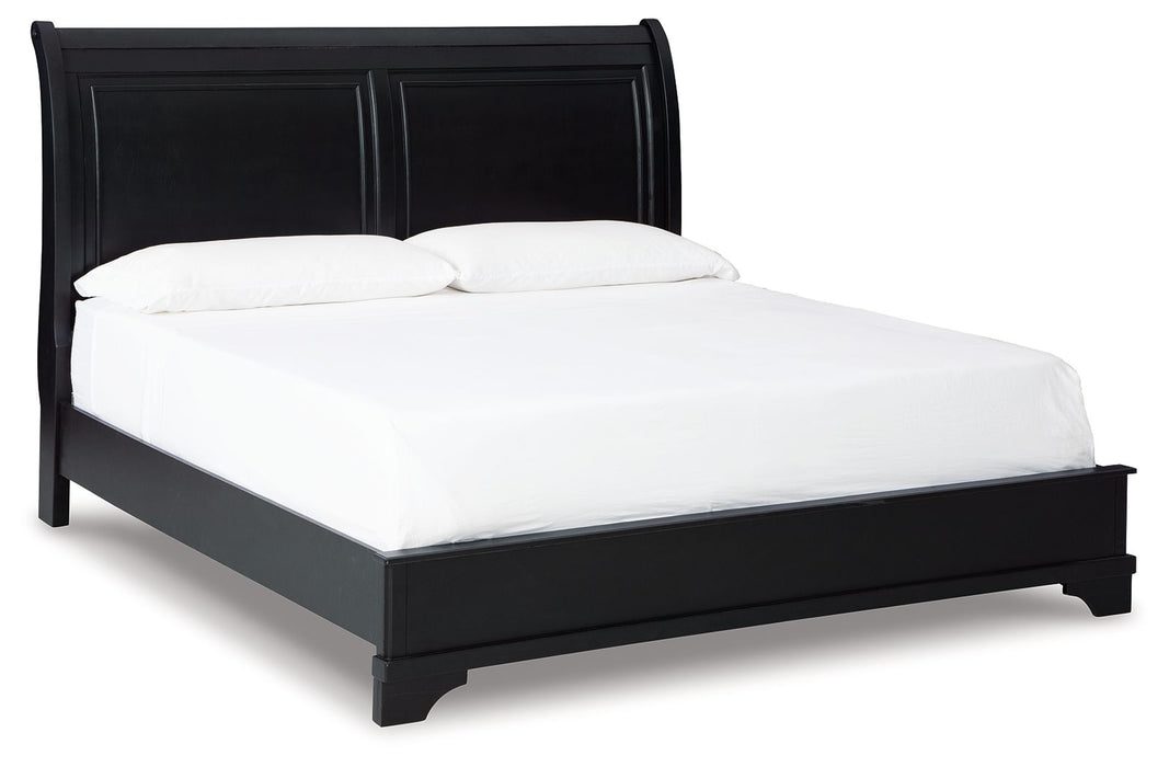 Chylanta - Black - Queen Sleigh Headboard