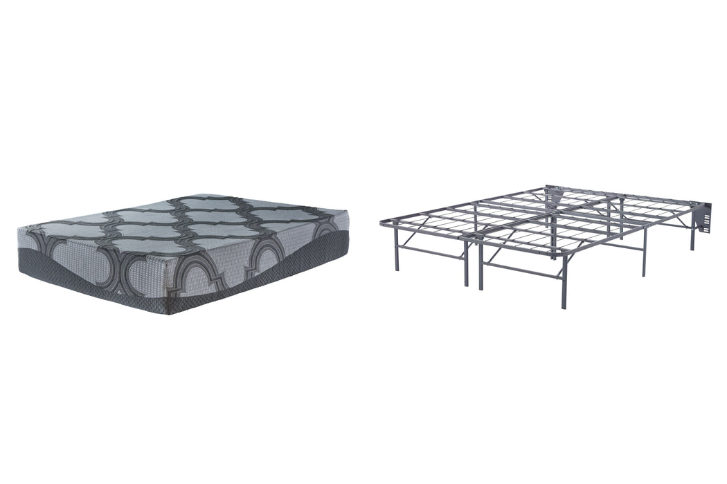 12 Inch Ashley Hybrid - Gray - 2 Pc. - Queen Foundation With Mattress