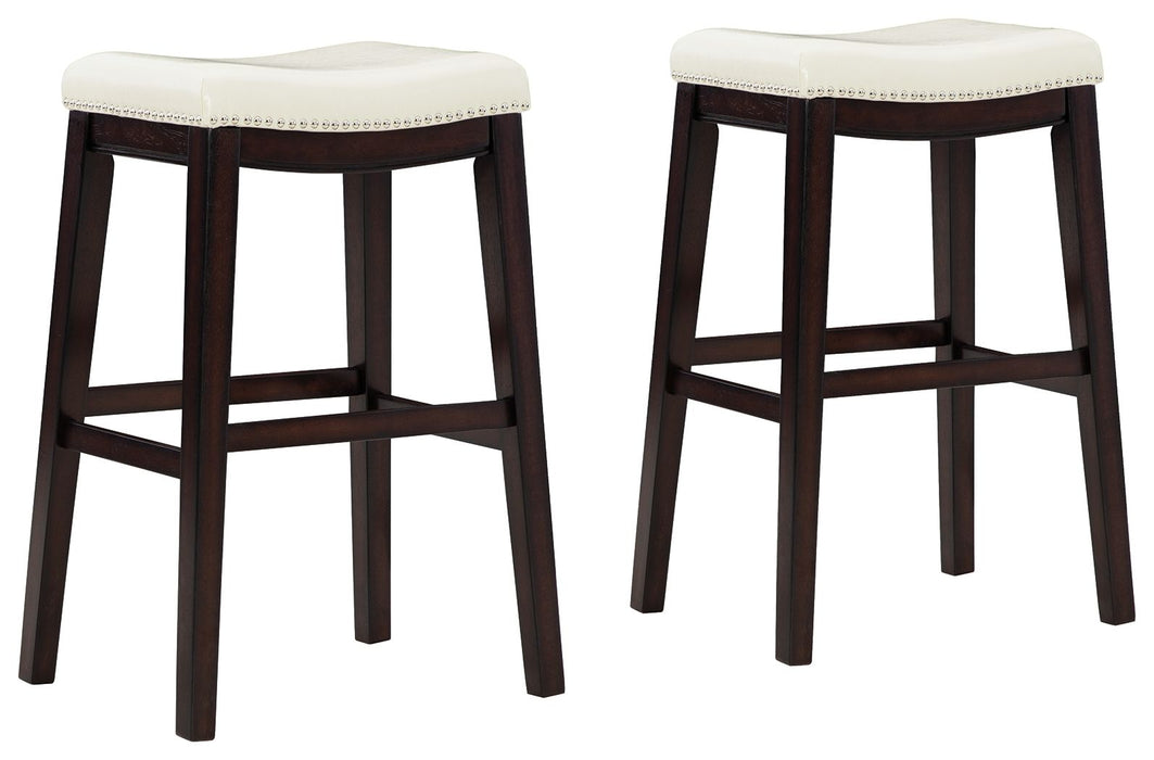 Lemante - Ivory / Brown - Tall Uph Stool (Set of 2)