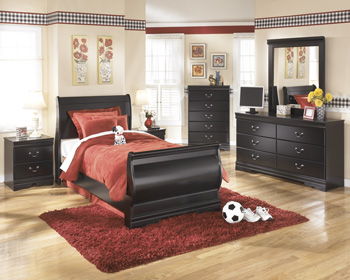Huey - Black - Twin Sleigh Footboard