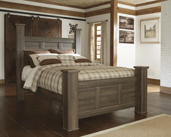 Juararo - Dark Brown - Queen Poster Headboard