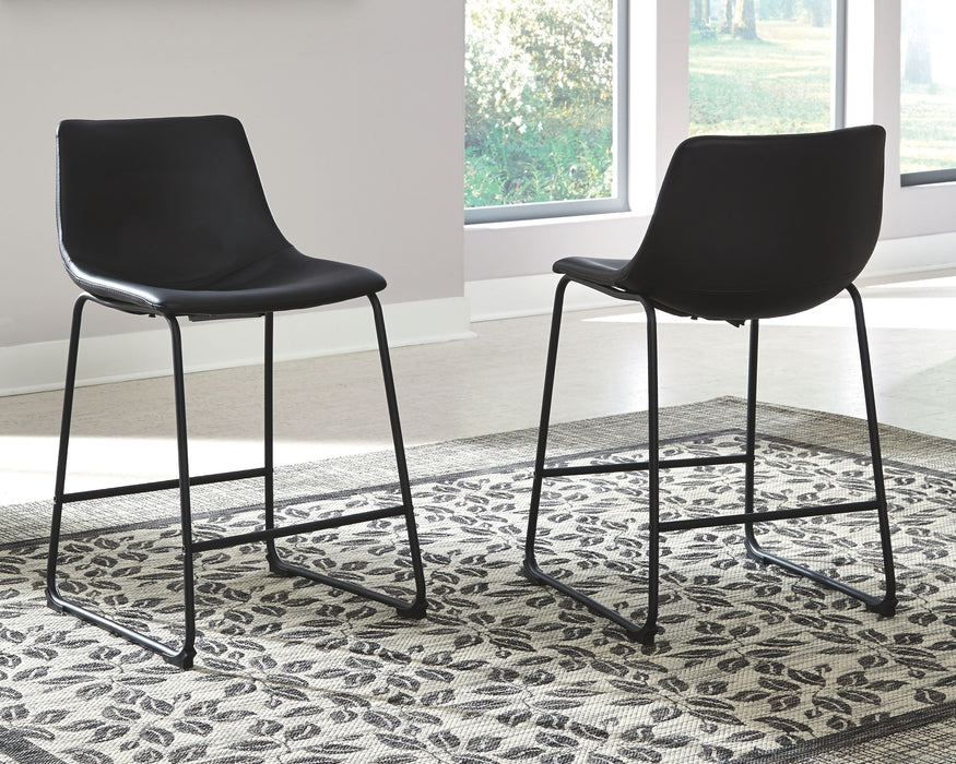 Centiar - Black - Upholstered Barstool (Set of 2)
