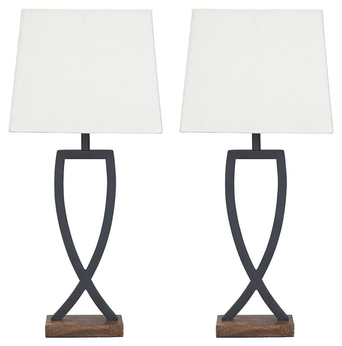 Makara - Black / Brown - Metal Table Lamp (Set of 2)