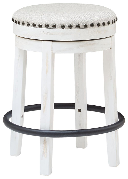 Valebeck - White / Black - Uph Swivel Stool