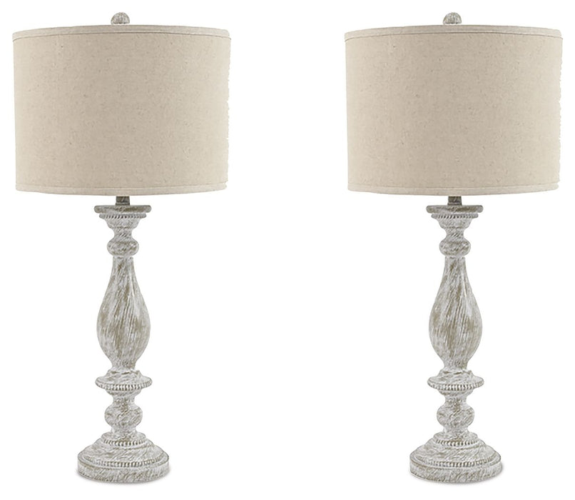 Bernadate - Whitewash - Poly Table Lamp (Set of 2)