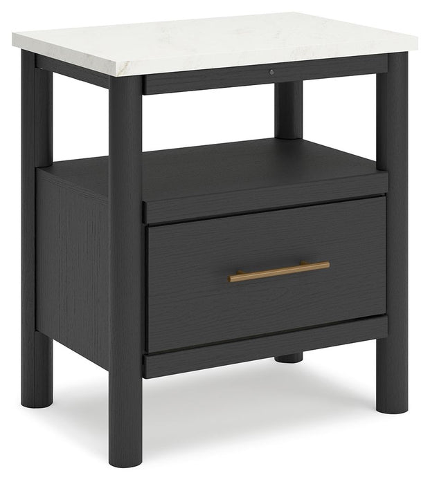 Cadmori - Black / White - One Drawer Night Stand