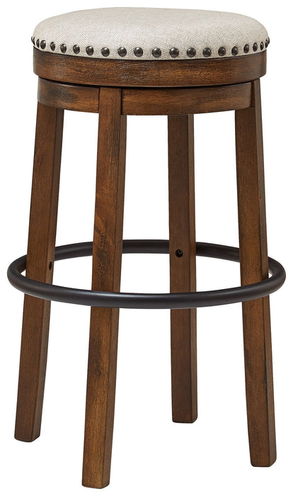 Valebeck - Brown / Black - Tall Uph Swivel Stool