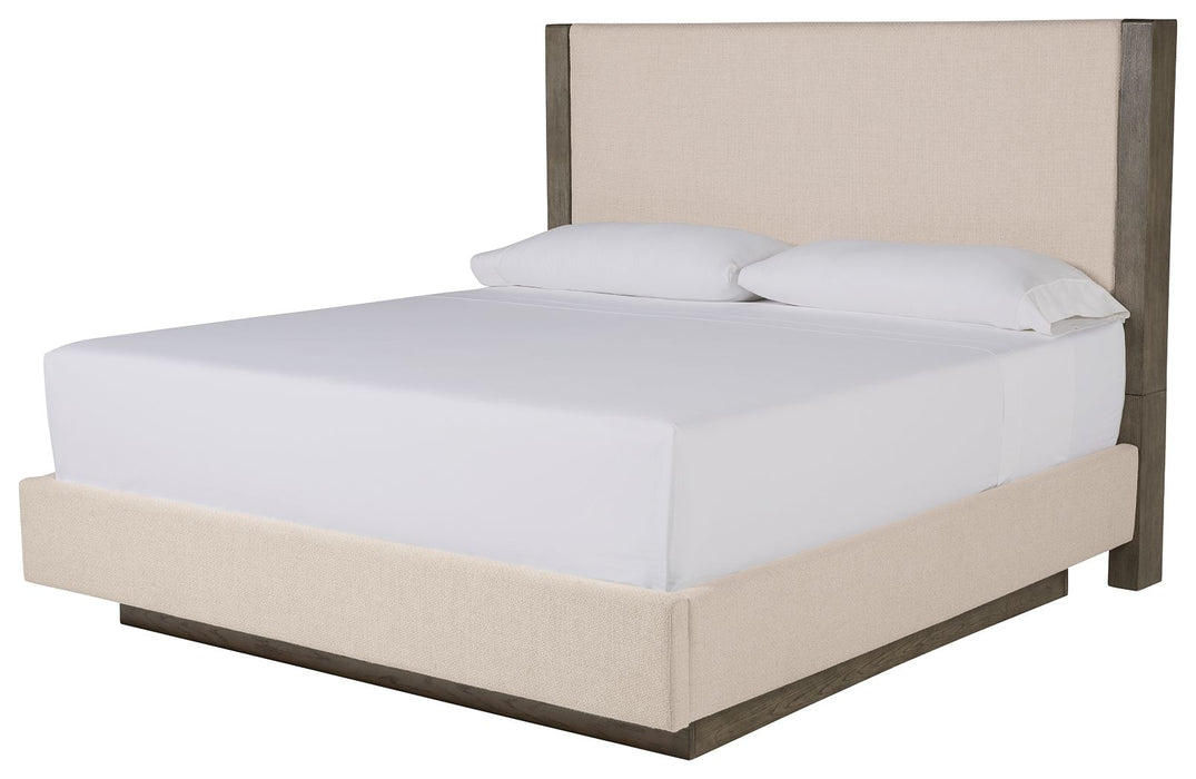Anibecca - Weathered Gray - Queen Uph Panel Headboard