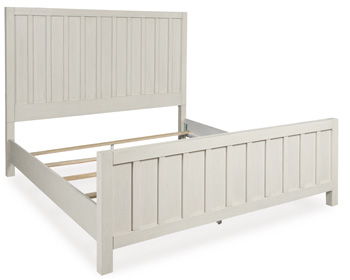 Shaybrock - Antique White - King/California King Panel Headboard/Footboard/Slats