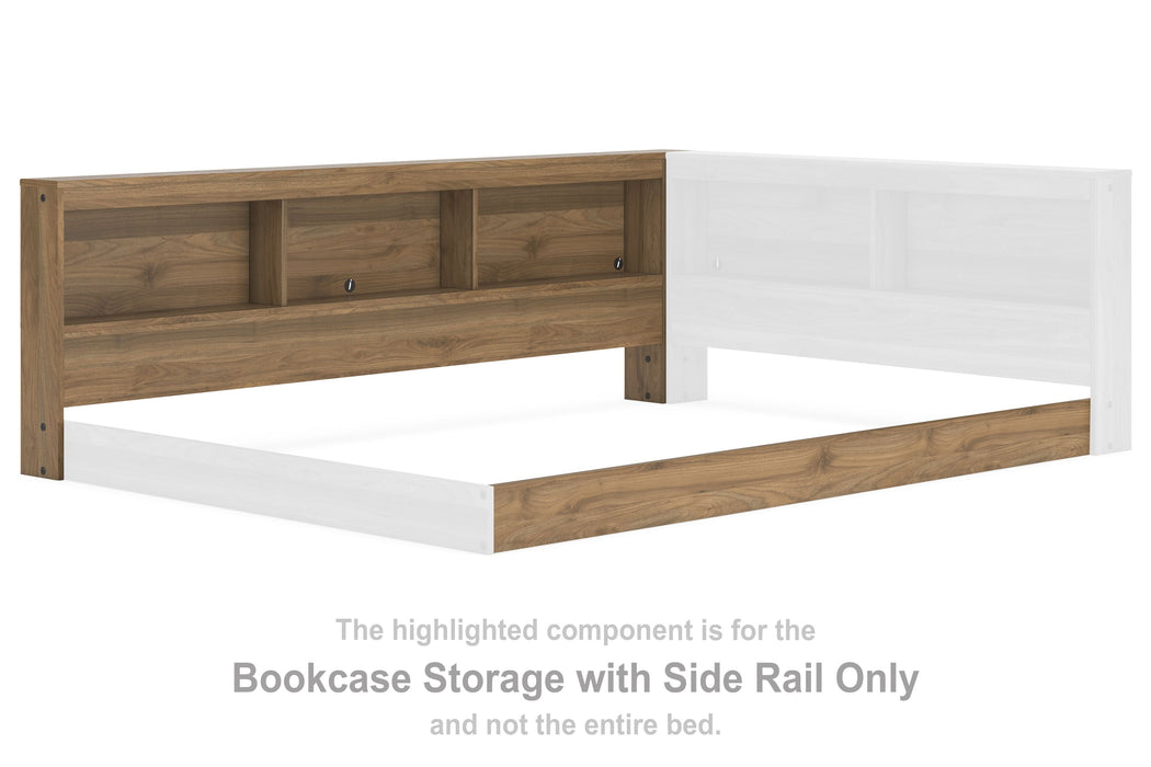 Deanlow - Honey - Bookcase Storage With Side Rail