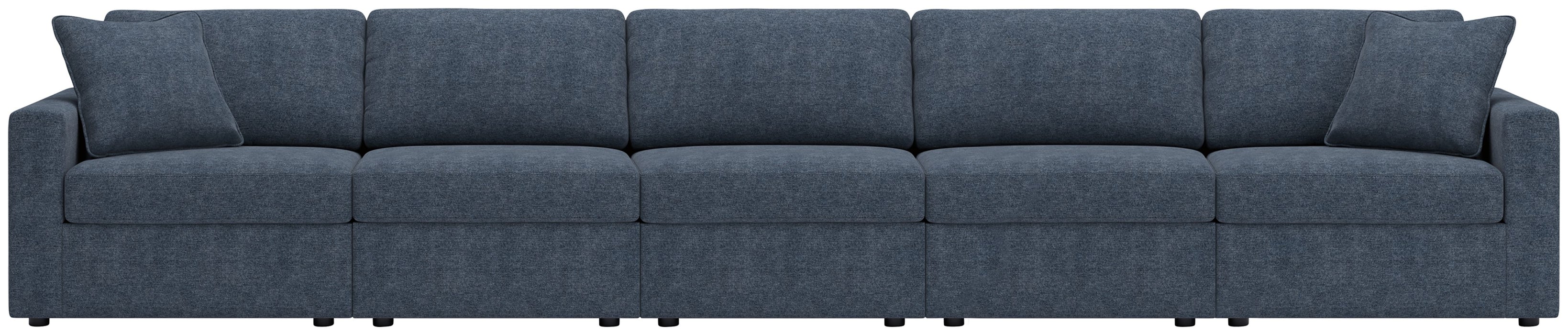Modmax - 5-Piece Sectional With LAF / RAF Corner Chairs And 3 Armless Chairs - Ink