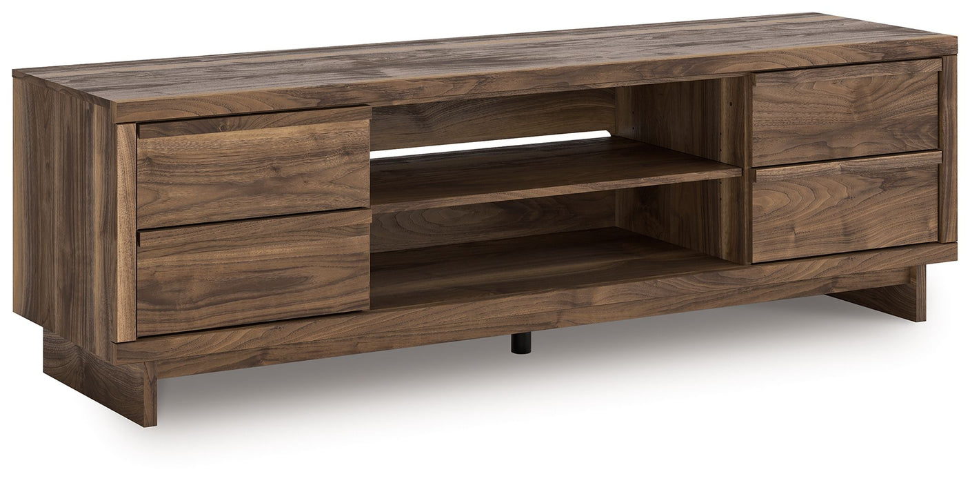 Zadilyn - XL TV Stand With Fireplace Option - Brown