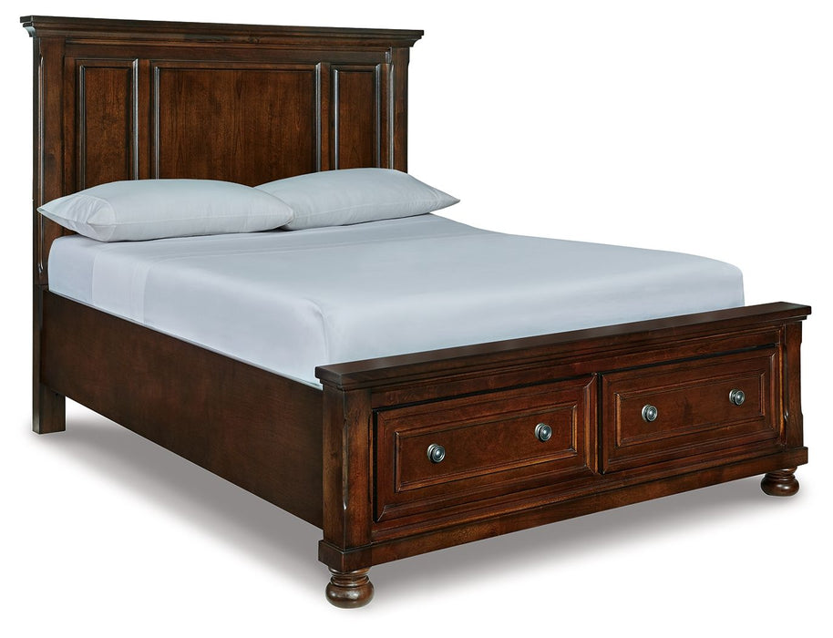 Porter - Queen Panel Storage Bed - Rustic Brown