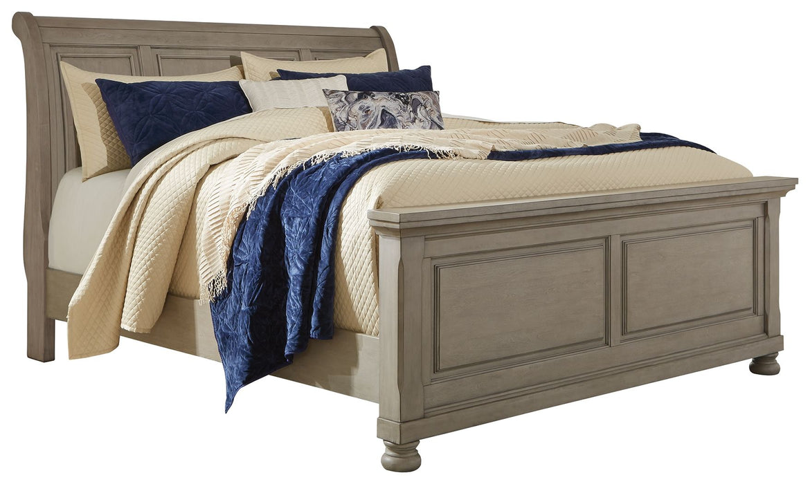 Lettner - Queen Sleigh Bed - Light Gray