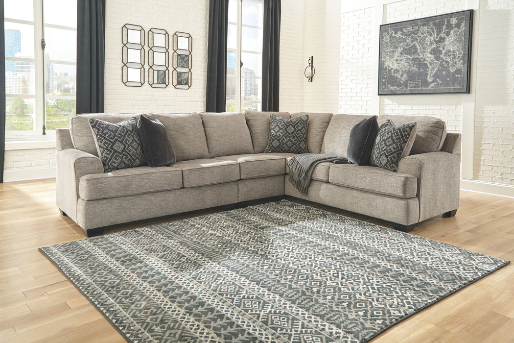 Bovarian - Stone - Left Arm Facing Loveseat 3 Pc Sectional