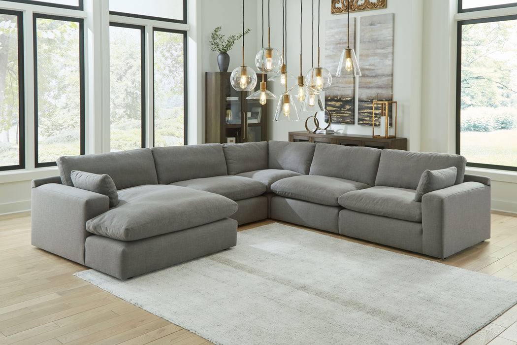 Elyza - Smoke - Left Arm Facing Corner Chaise 5 Pc Sectional