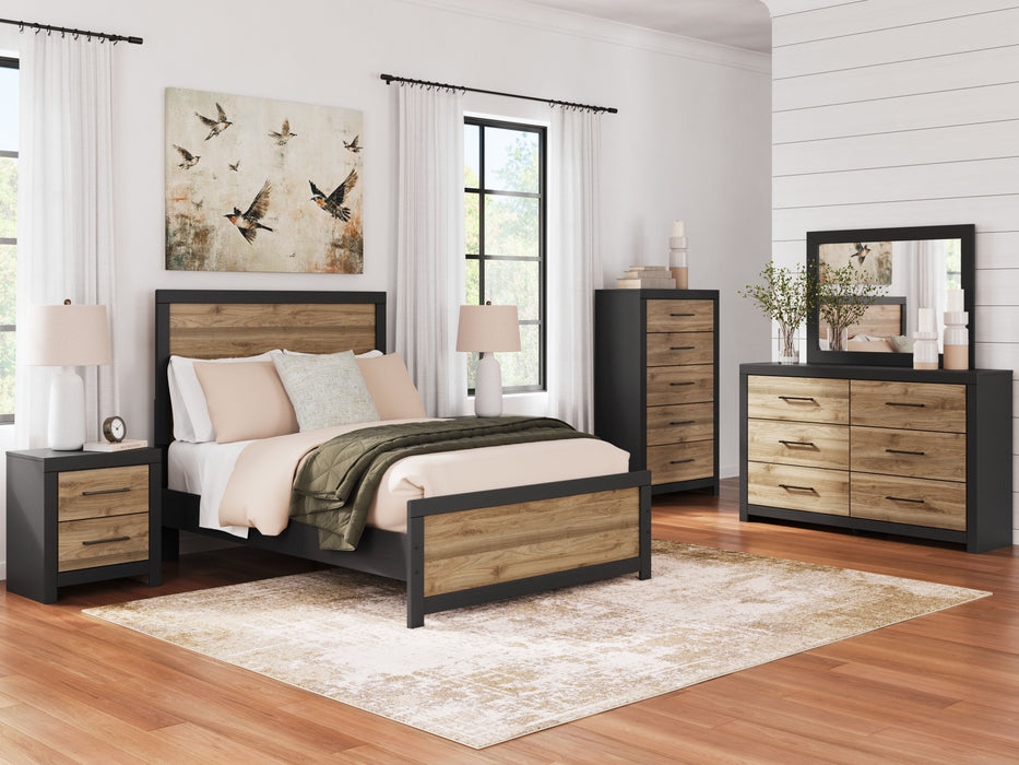 Vertani - Black - 6 Pc. - Dresser, Mirror, Full Panel Bed, 2 Nightstands