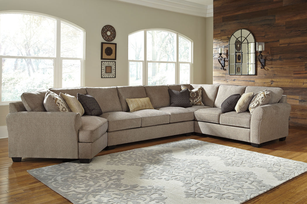 Pantomine - Driftwood - Left Arm Facing Cuddler With Armless Sofa 4 Pc Sectional