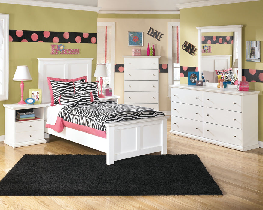 Bostwick Shoals - White - 5 Pc. - Dresser, Mirror, Twin Panel Bed