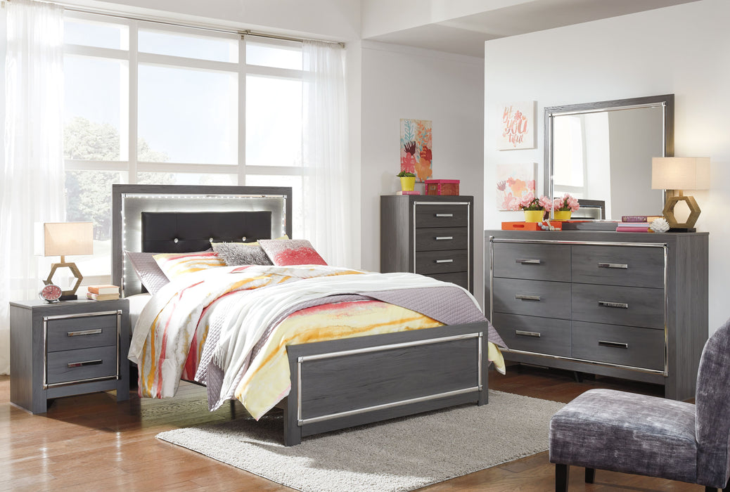 Lodanna - 7 Pc. - Dresser, Mirror, Chest, Full Panel Bed, Nightstand - Gray