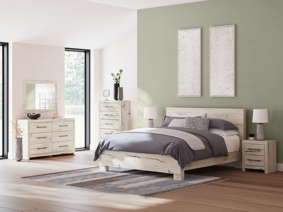 Lawroy - 5 Pc. - Dresser, Mirror, King Panel Bed - Light Natural
