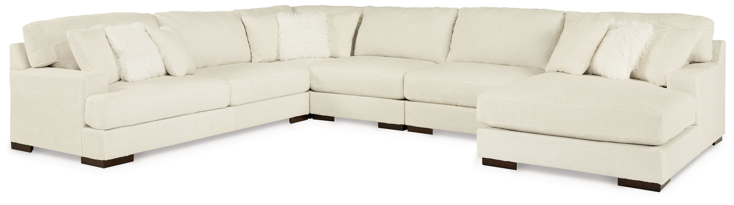 Zada - Ivory - 5-Piece Sectional With Chaise