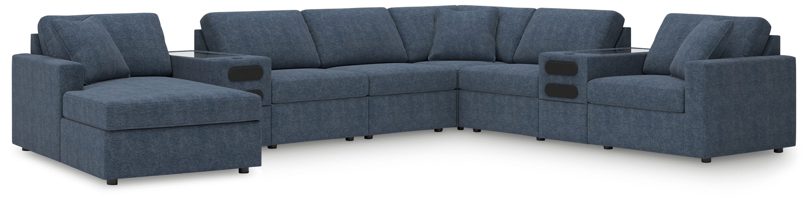 Modmax - 8-Piece Sectional With Laf Corner Chaise And Audio System Consoles - Ink