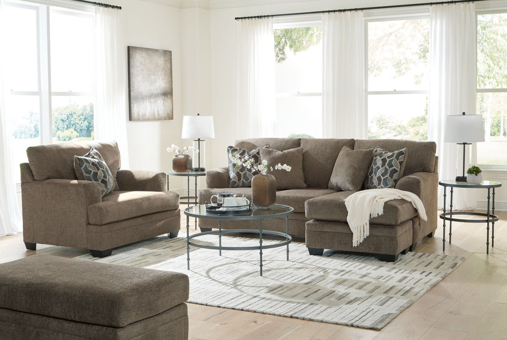 Stonemeade - Nutmeg - 3 Pc. - Sofa Chaise, Chair And A Half, Ottoman