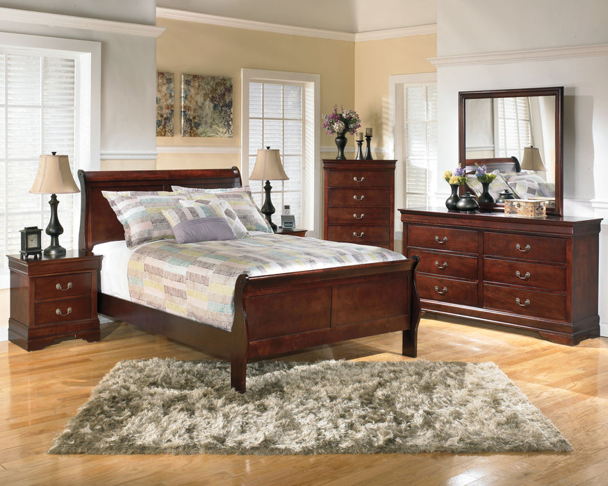 Alisdair - Dark Brown - 5 Pc. - Dresser, Mirror, Full Sleigh Bed, Nightstand