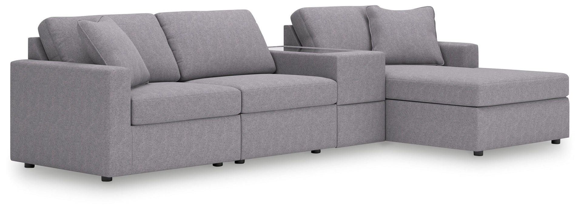 Modmax - 4-Piece Sectional With Raf Corner Chaise And Storage Console - Granite