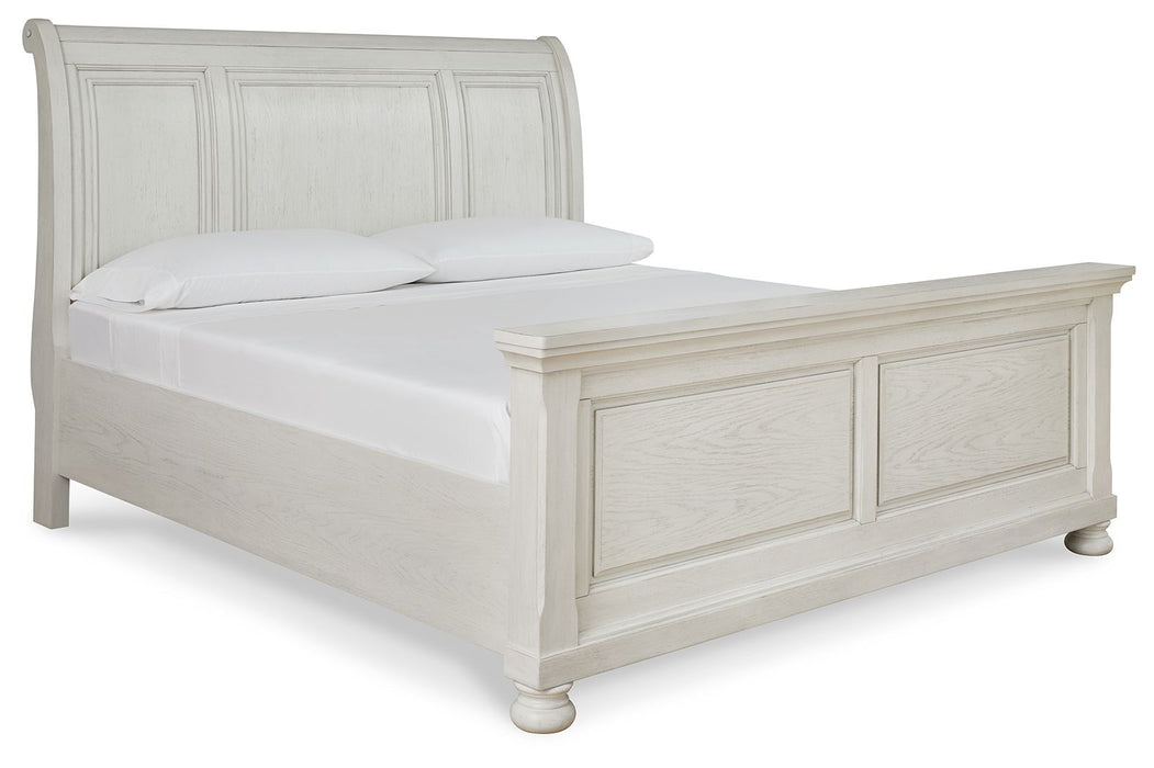 Robbinsdale - King Sleigh Bed - Antique White