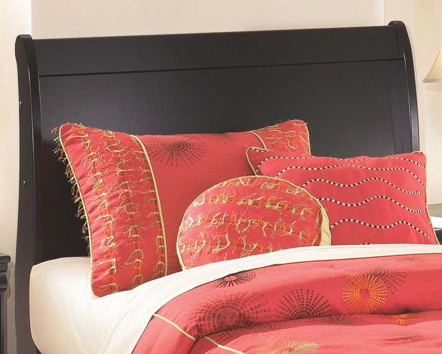 Huey Vineyard - Twin Sleigh Headboard - Black