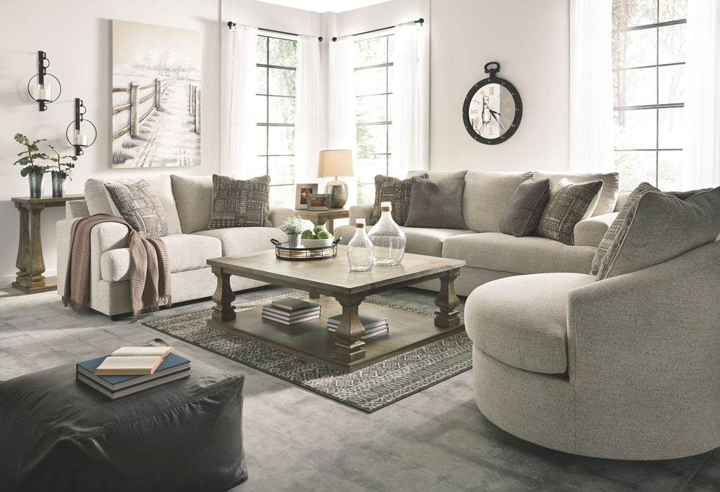 Soletren - 3 Pc. - Sofa, Loveseat, Swivel Accent Chair - Stone
