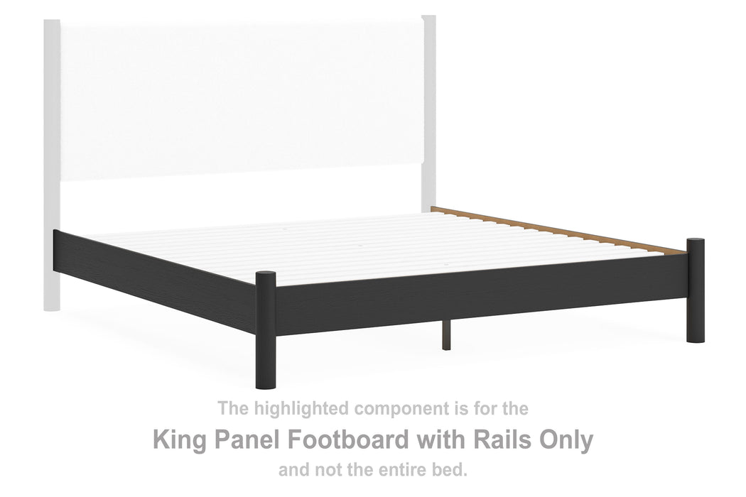 Cadmori - King Panel Footboard With Rails - Black
